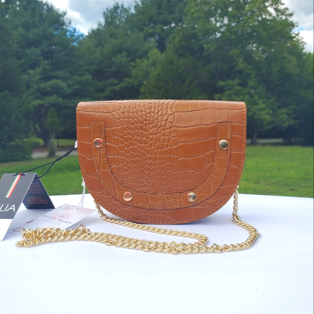 NWT Stella Bianca Genuine Leather Shoulder Bag.